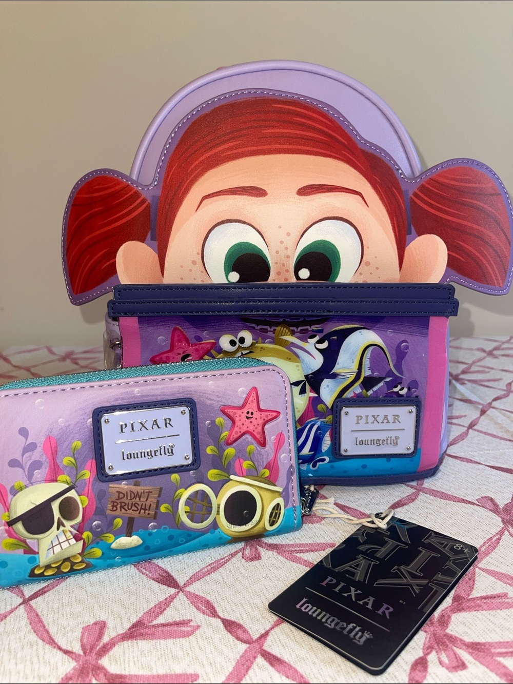 Loungefly Finding Nemo Purple & Pink Bag and Wallet Set